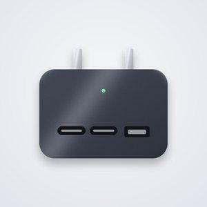 Зарядний пристрій GaN 65 Вт (2×USB-C + USB-A)